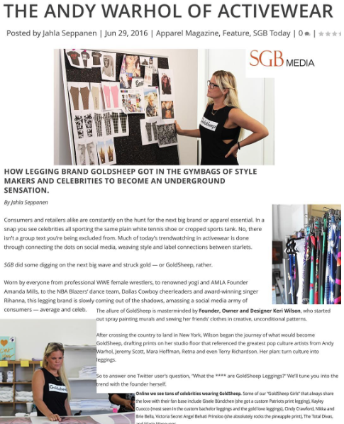 THE ANDY WARHOL OF ACTIVEWEAR - Apparel Magazine, Feature, SGB Today