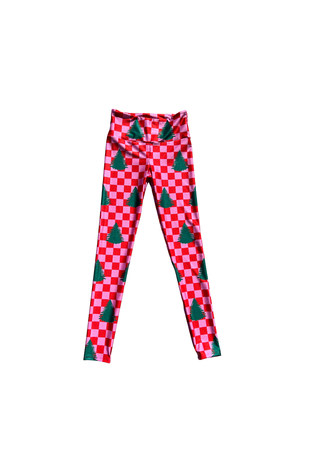 Red and Pink Checkered Tree legging - Goldsheep Clothing