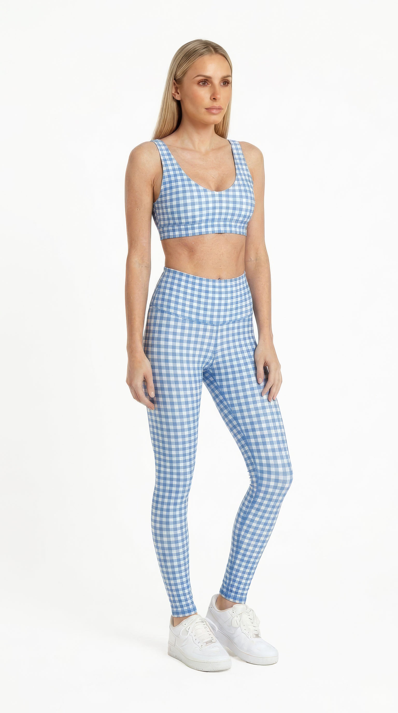 Baby Blue Gingham Leggings