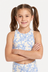 Blue Blooms Kids Crop Top