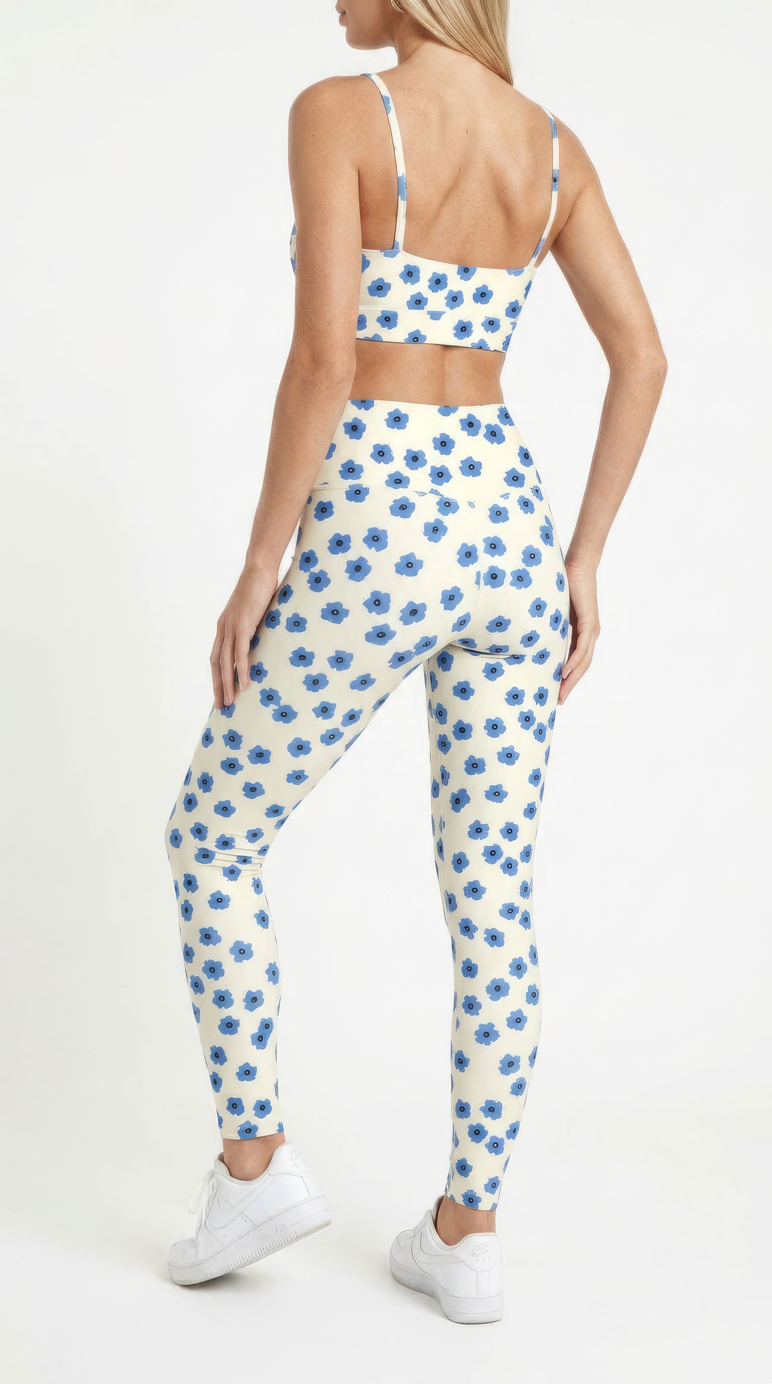 Blue Floral Leggings
