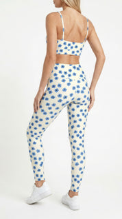Blue Floral Leggings