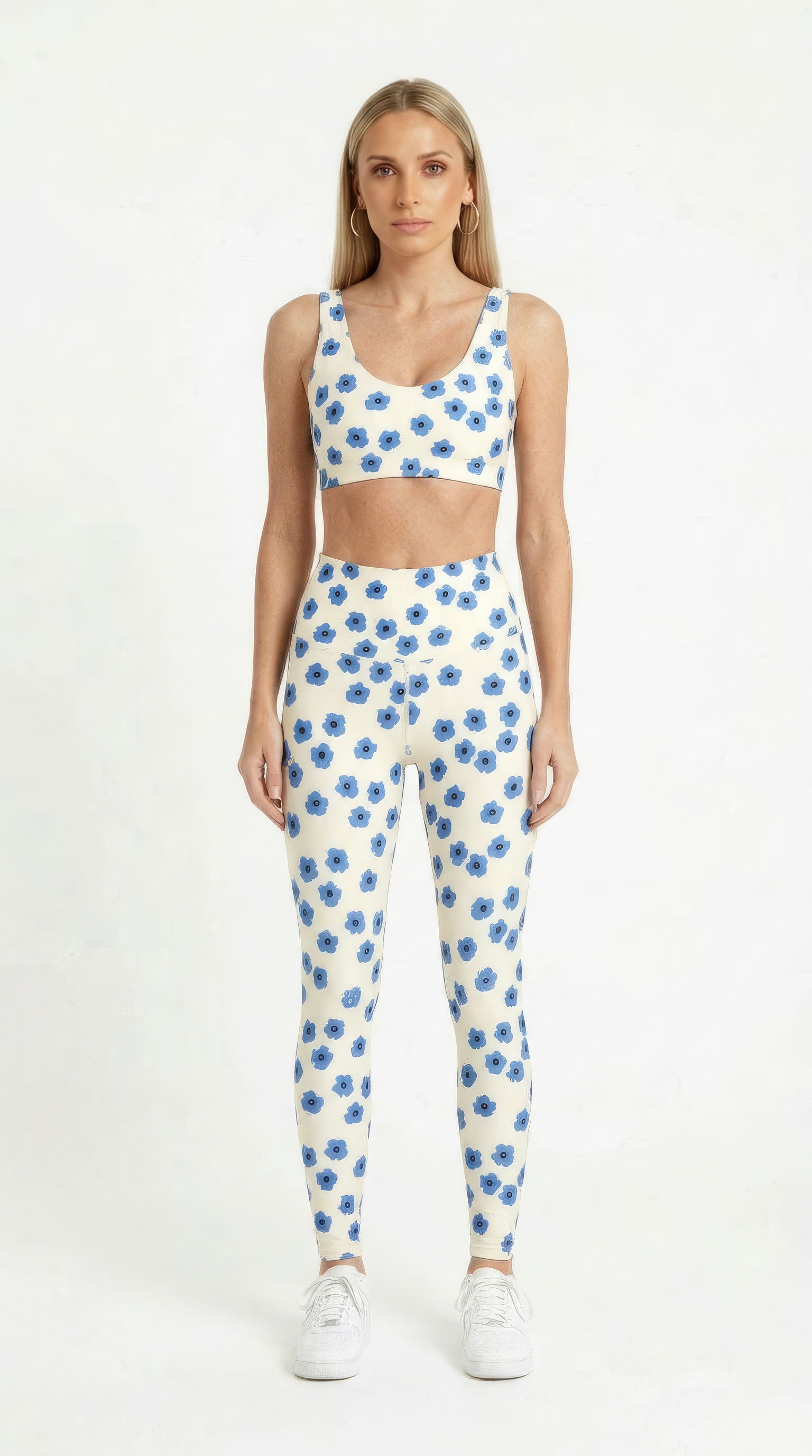Blue Floral Leggings