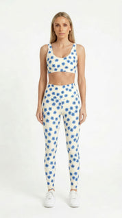 Blue Floral Leggings