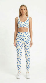 Blue Floral Leggings