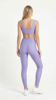 Blue Pink Stripe Leggings