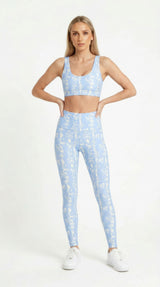 Blue Wildflower Leggings