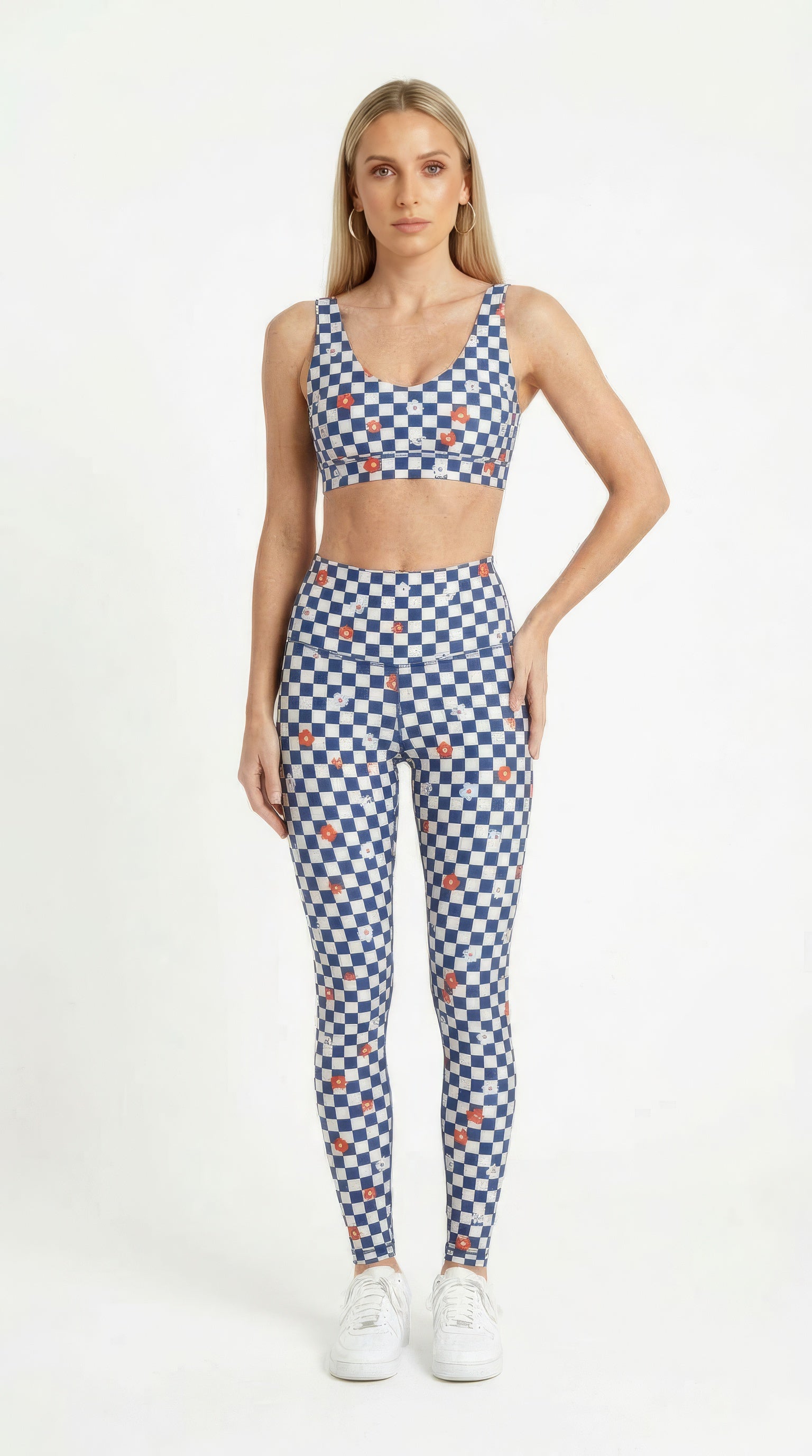 Floral Checker Leggings