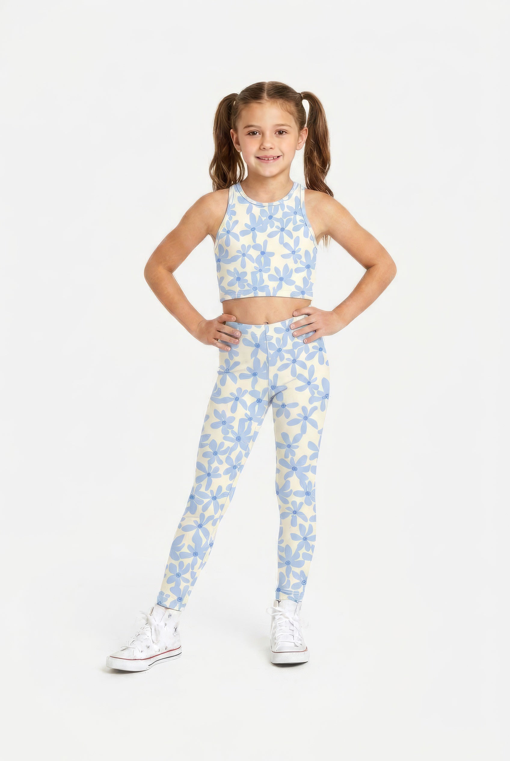Blue Blossom Kids Crop Top