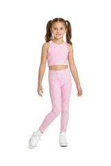 Pink Gingham Kids Leggings