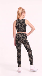 Black Paisley Kids Leggings