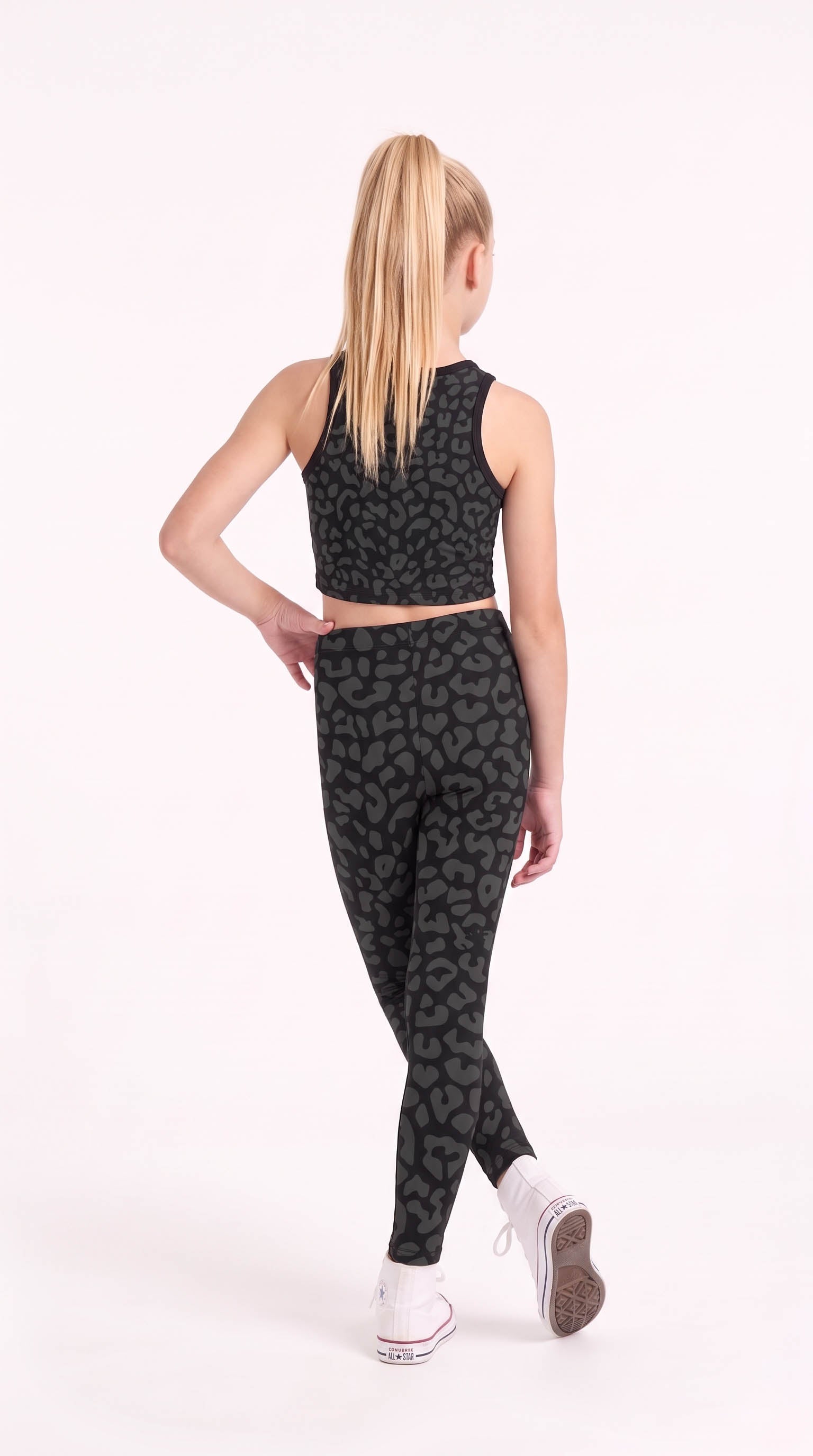 Charcoal Leopard Kids Leggings