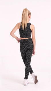 Charcoal Leopard Kids Leggings