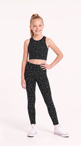 Charcoal Leopard Kids Leggings
