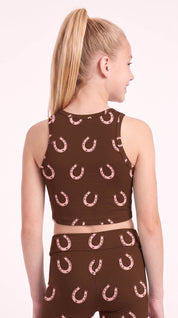 Lucky Horseshoe Kids Crop Top