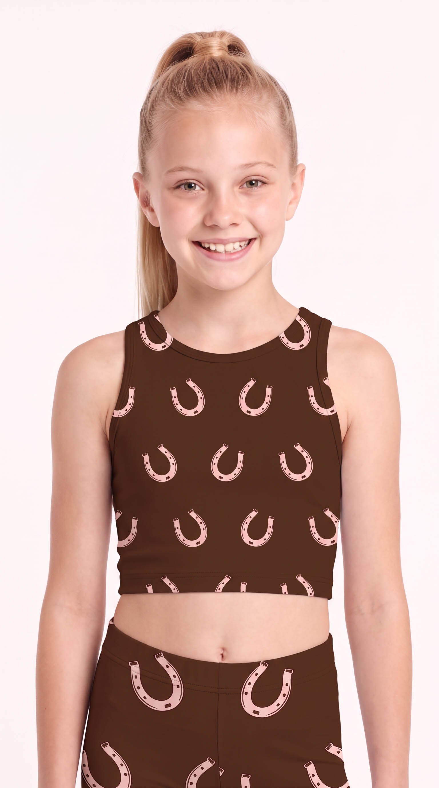 Lucky Horseshoe Kids Crop Top