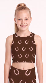Lucky Horseshoe Kids Crop Top
