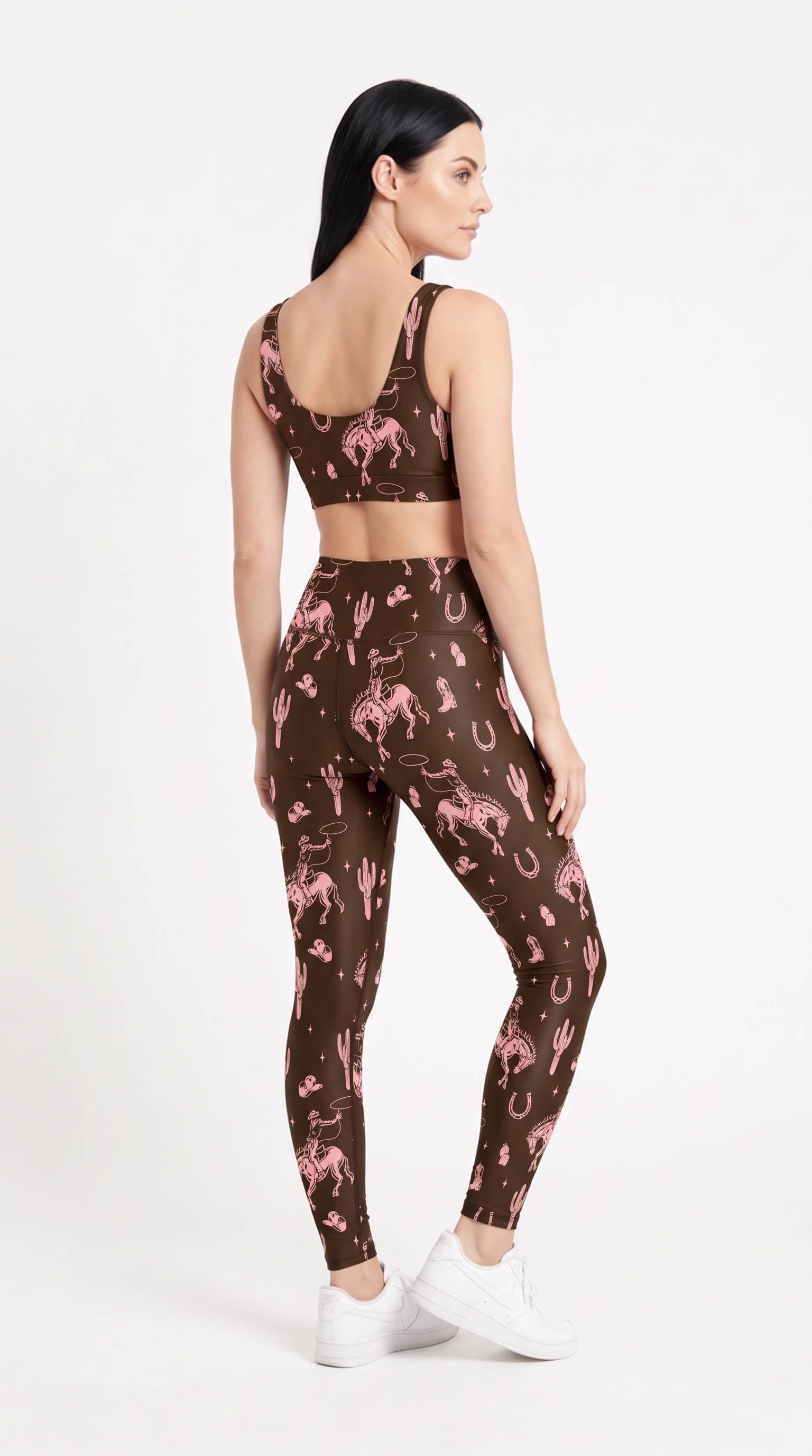 Pink and Brown Rodeo Leggings