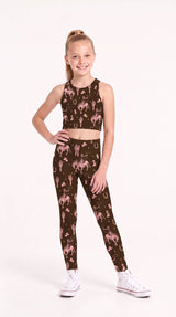 Pink and Brown Rodeo Kids Leggings