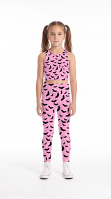 Pink Bats Kids Leggings