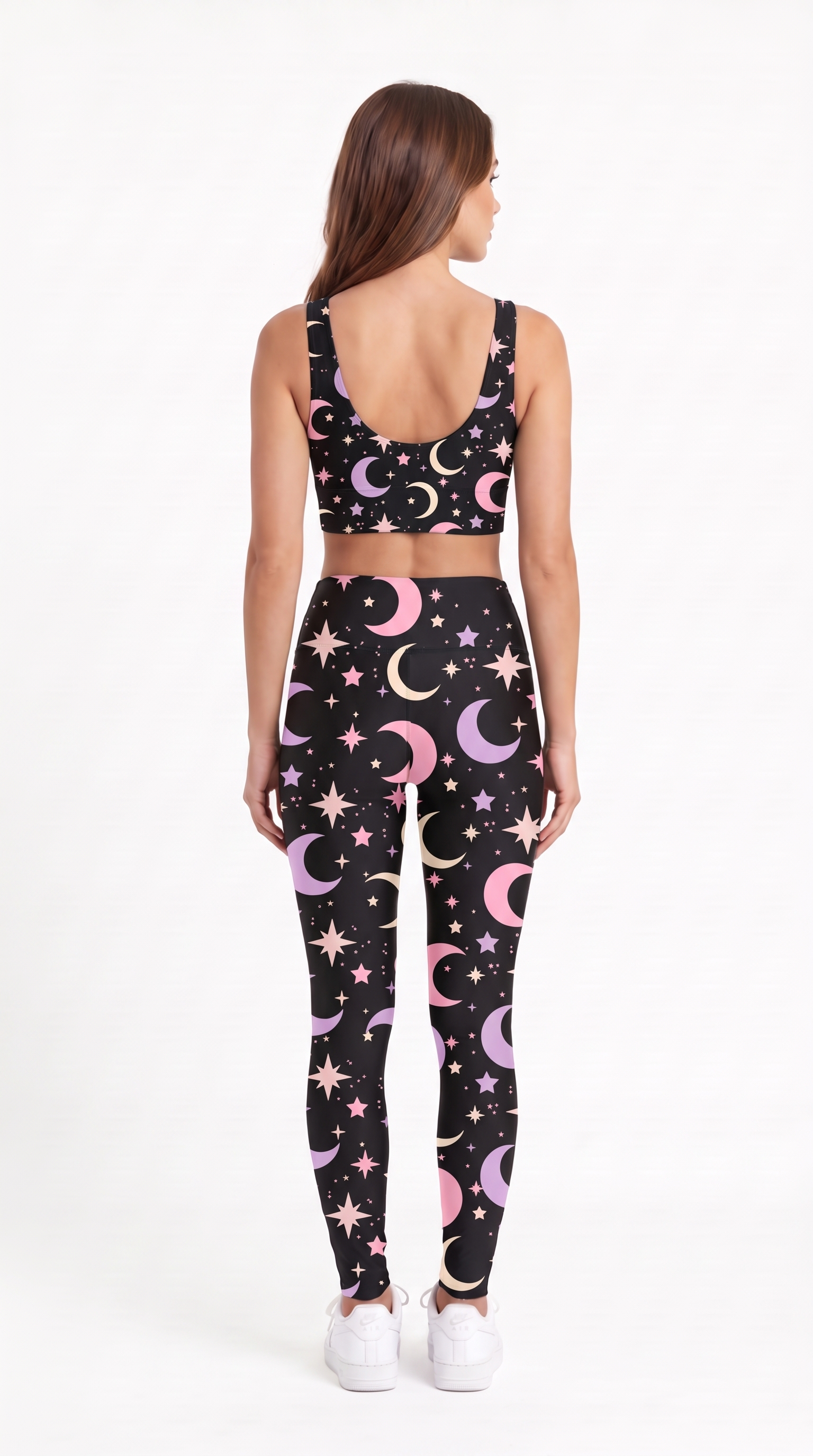 Pastel Starry Night Black Leggings