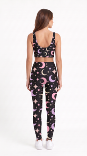 Pastel Starry Night Black Leggings