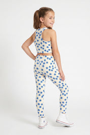 Blue Floral Kids Crop Top