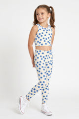 Blue Floral Kids Crop Top