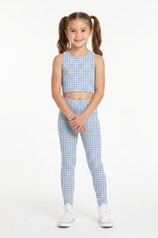 Baby Blue Gingham Kids Leggings