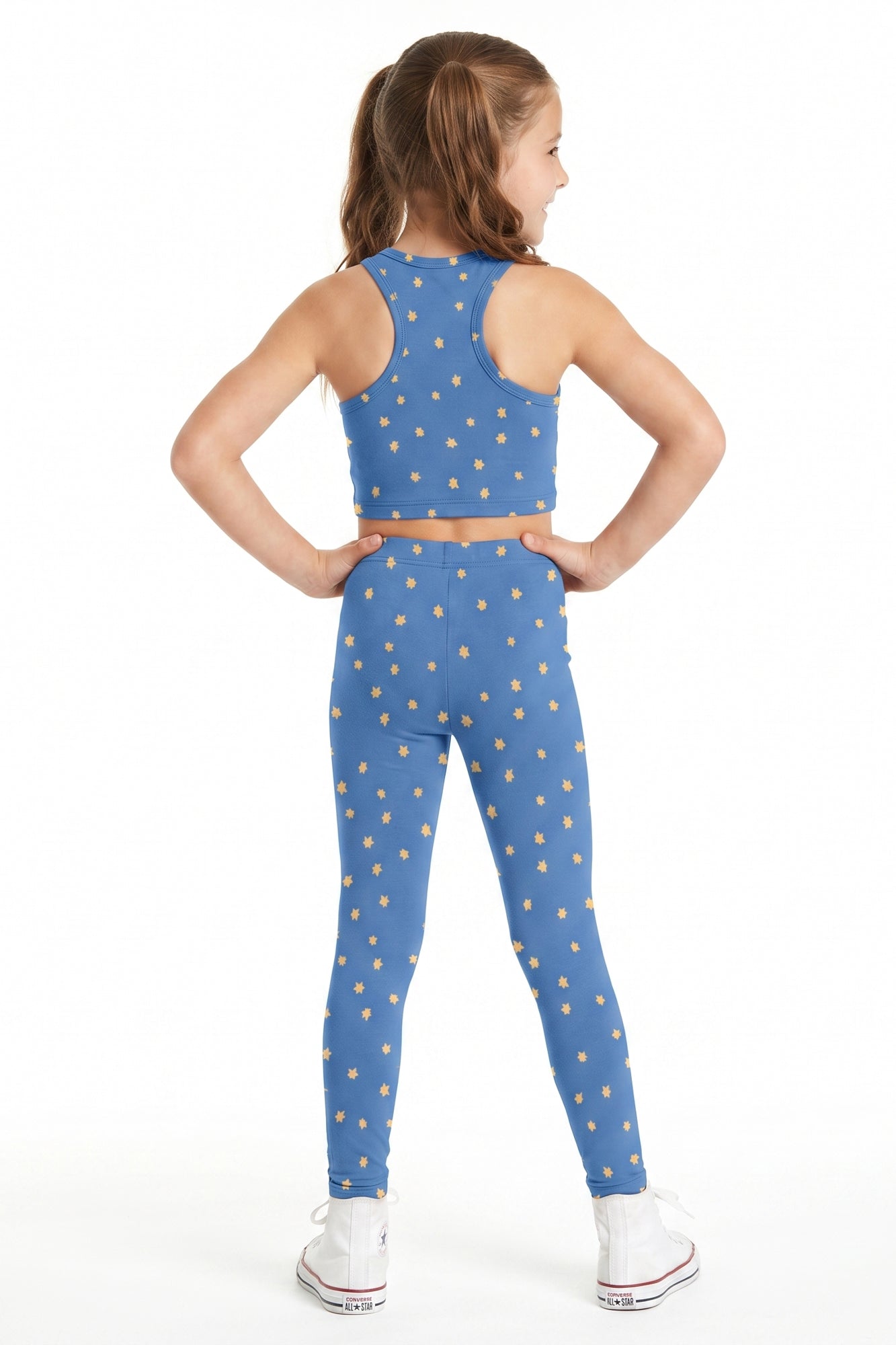 Blue Star Night Kids Crop Top