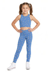 Blue Star Night Kids Crop Top