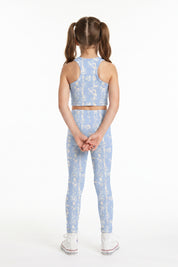 Blue Wild Flower Kids Crop Top