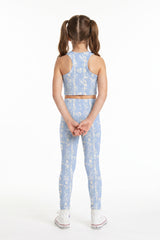 Blue Wild Flower Kids Crop Top