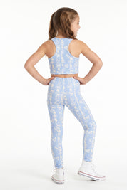 Blue Wild Flower Kids Crop Top