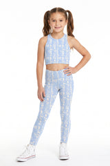 Blue Wild Flower Kids Leggings