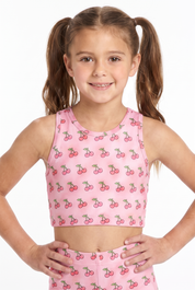 Summer Cherries Kids Crop Top