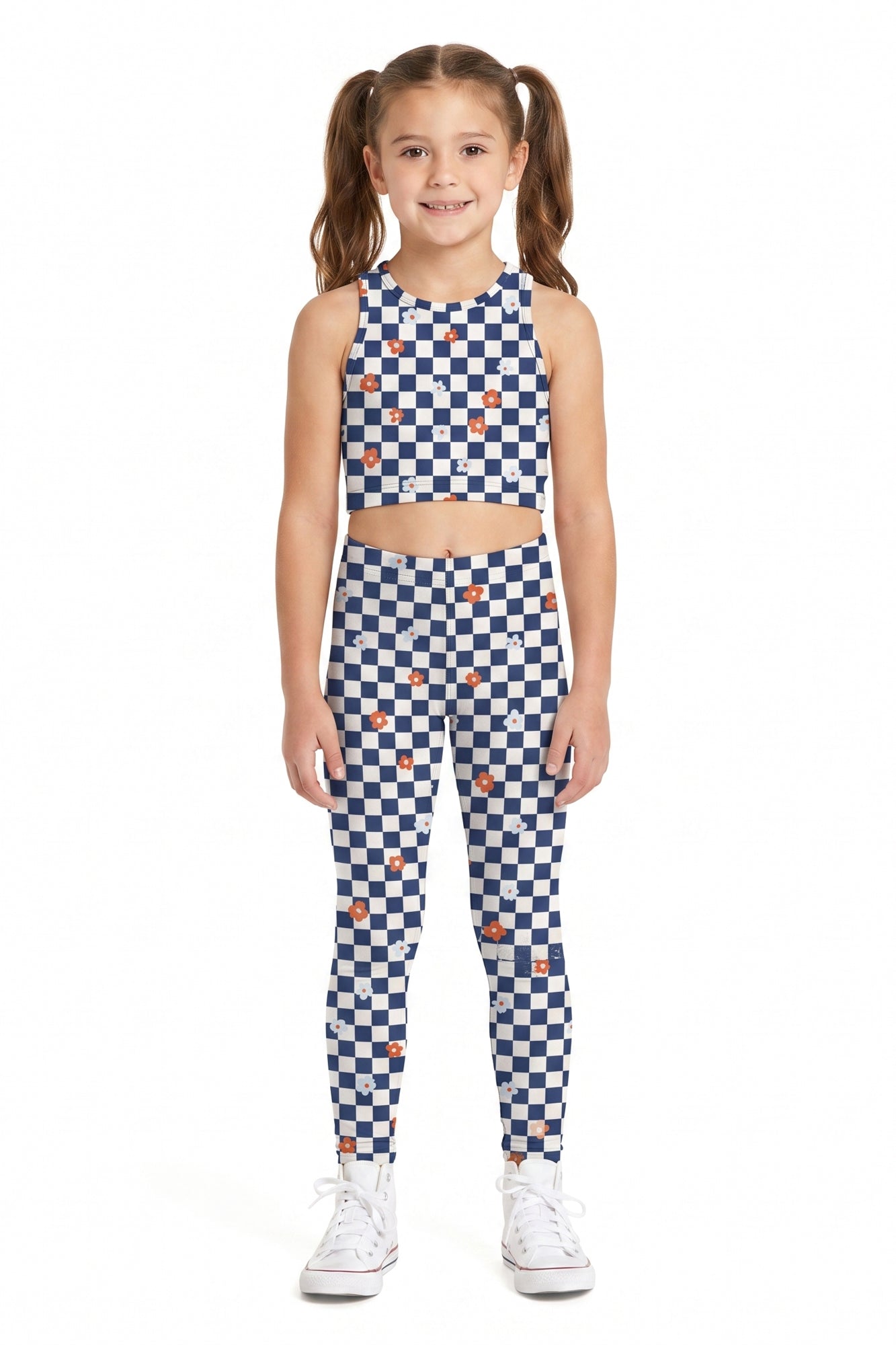 Floral Checker Leggings Kids Leggings