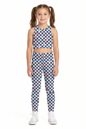 Floral Checker Kids Crop Top