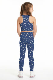 Navy Daisy Kids Crop Top