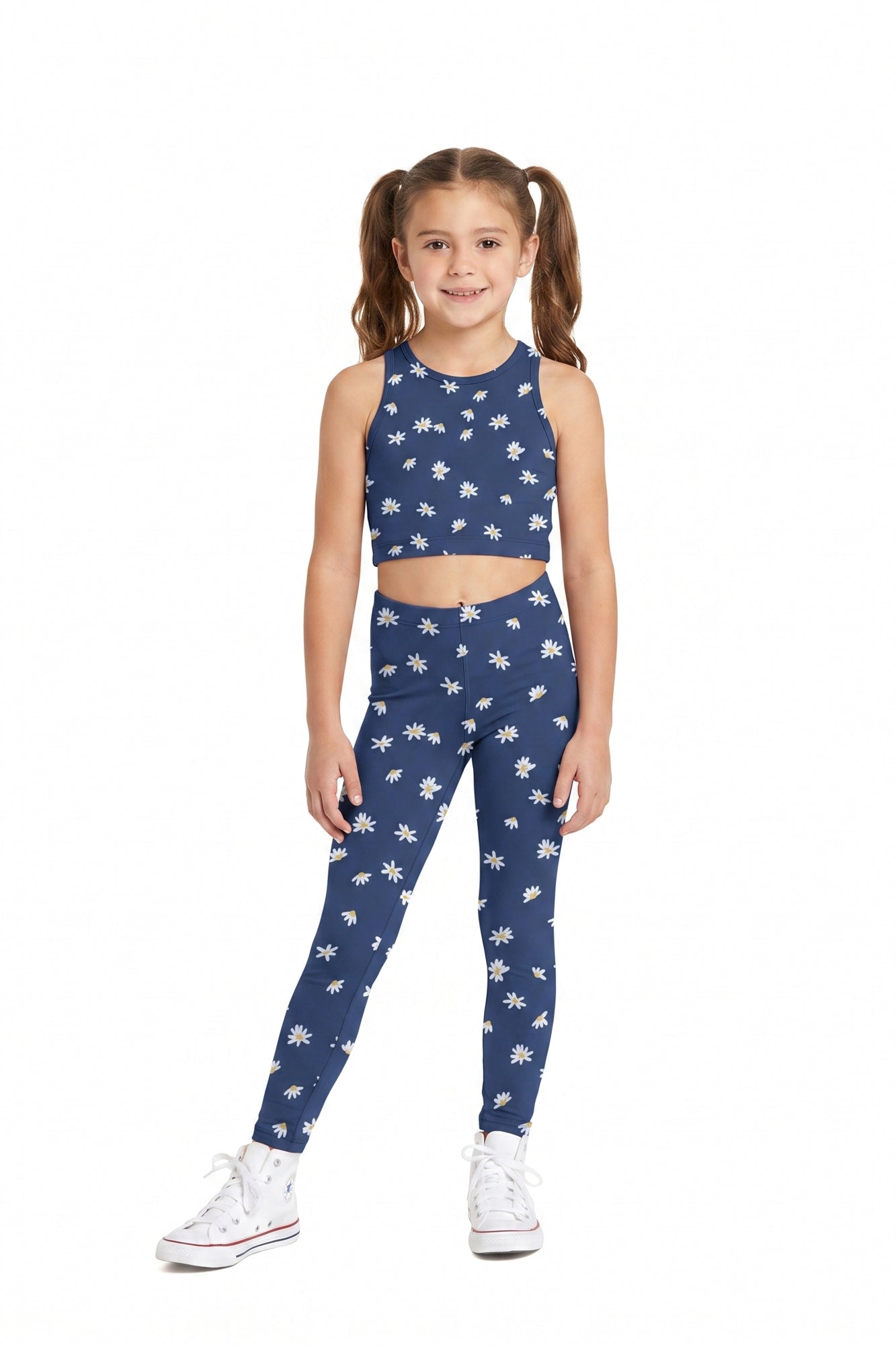 Navy Daisy Leggings Kids Leggings