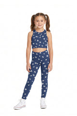 Navy Daisy Leggings Kids Leggings