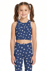 Navy Daisy Kids Crop Top
