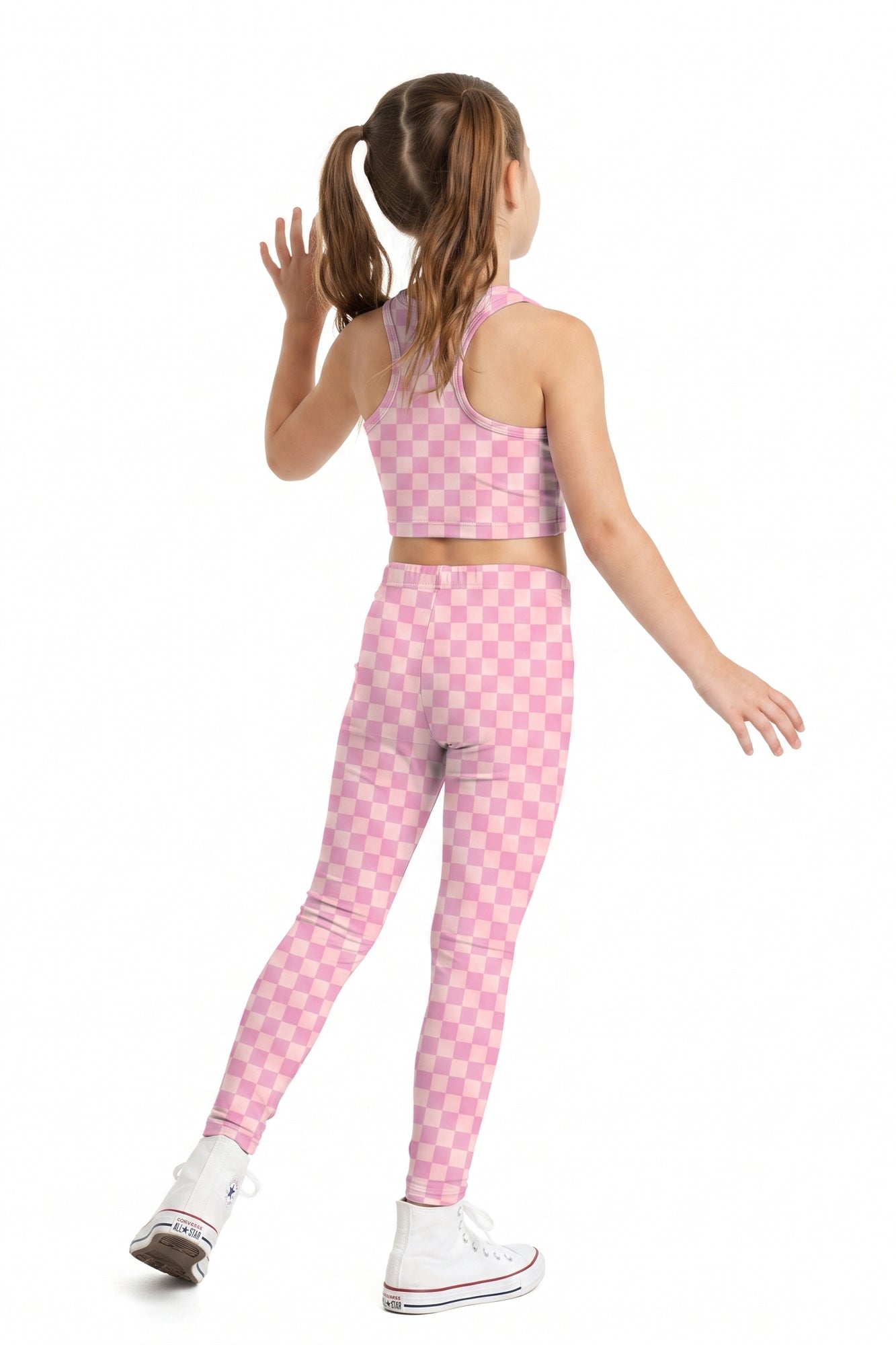 Pink Checker Kids Leggings