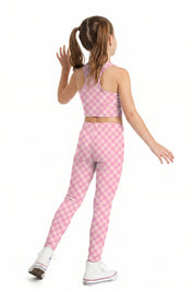 Pink Checker Kids Leggings