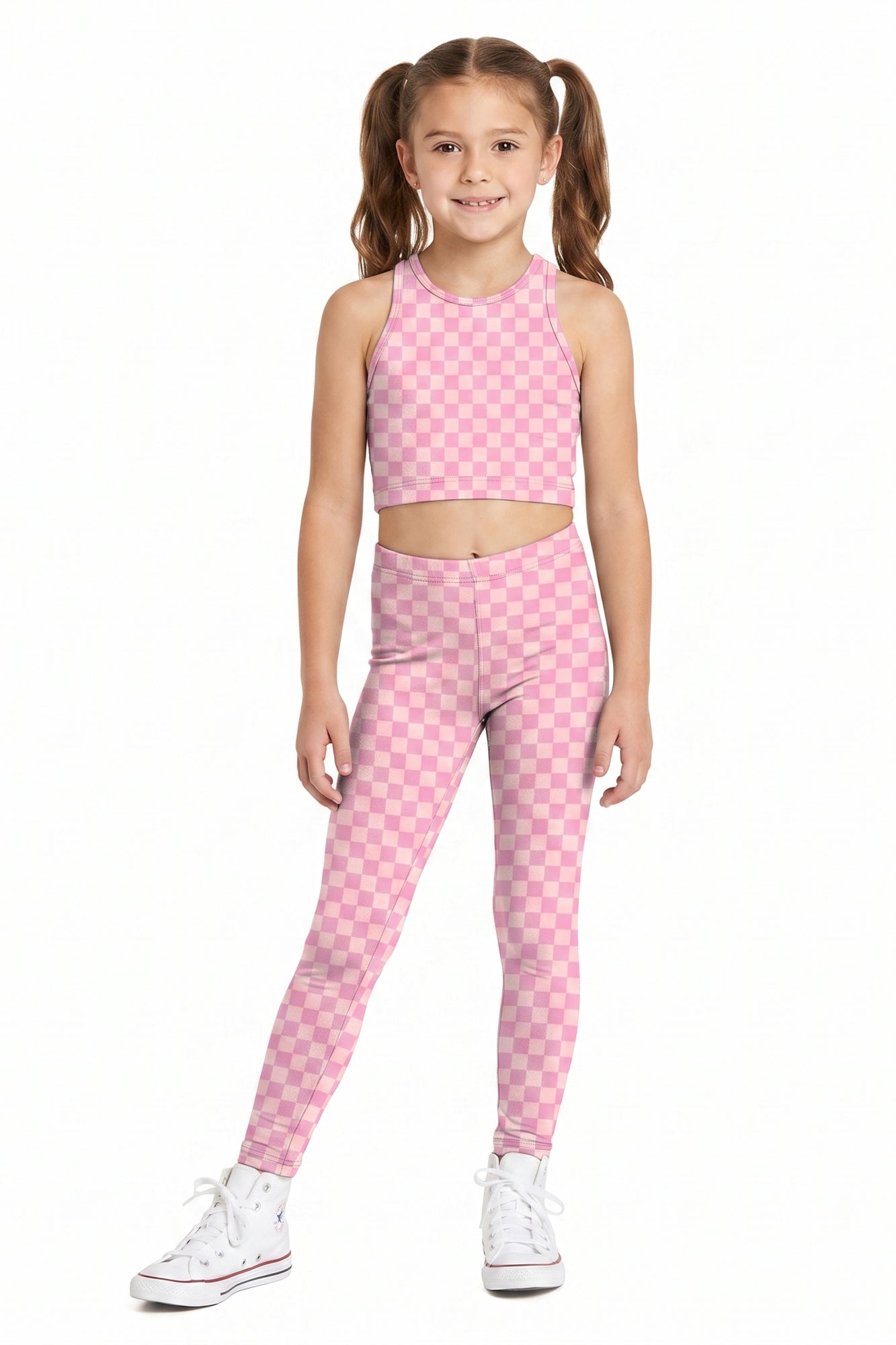 Pink Checker Kids Leggings
