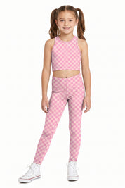 Pink Checker Kids Leggings