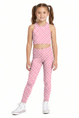 Pink Checker Kids Leggings