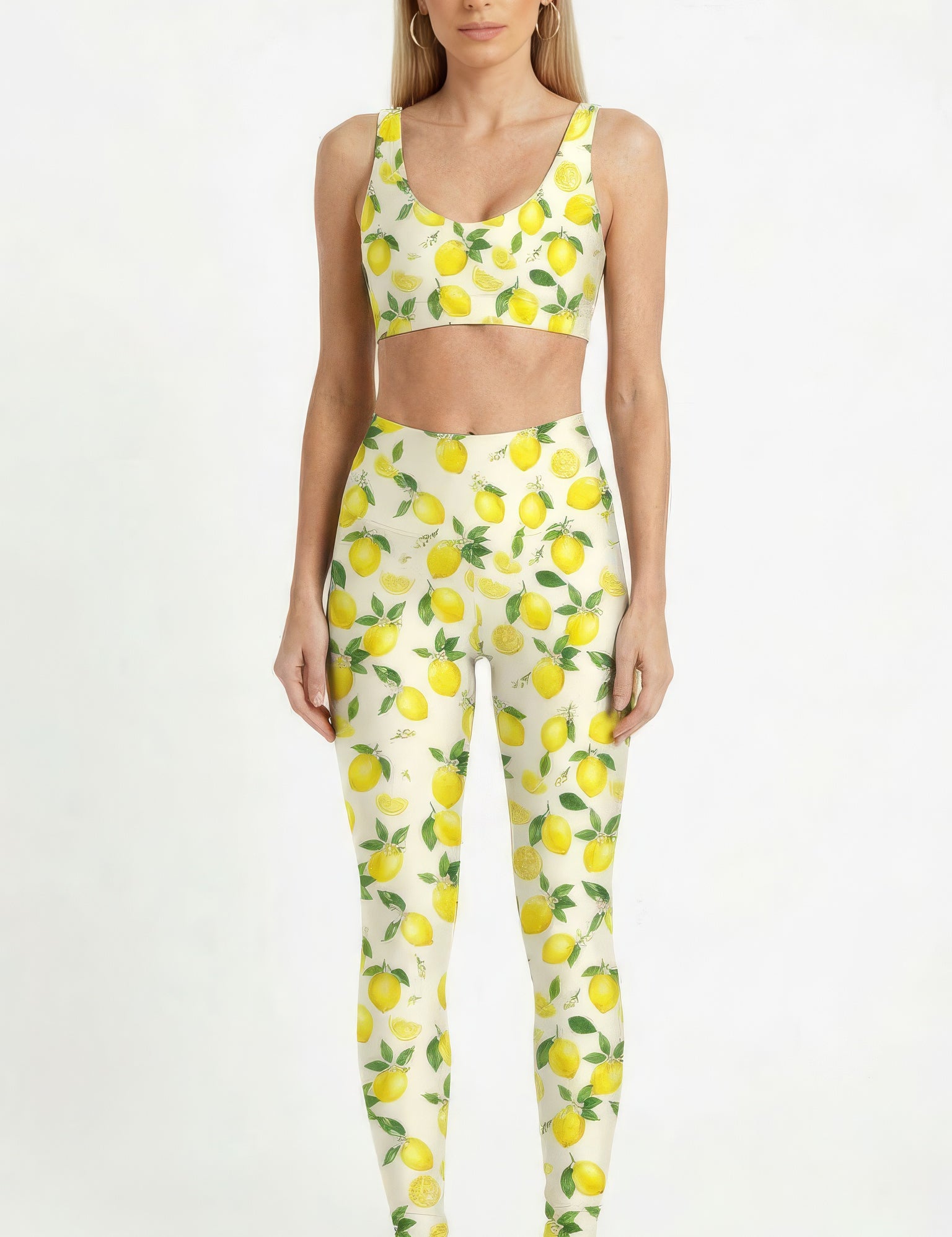 Lemon Blossom Leggings in Blue Lemonade