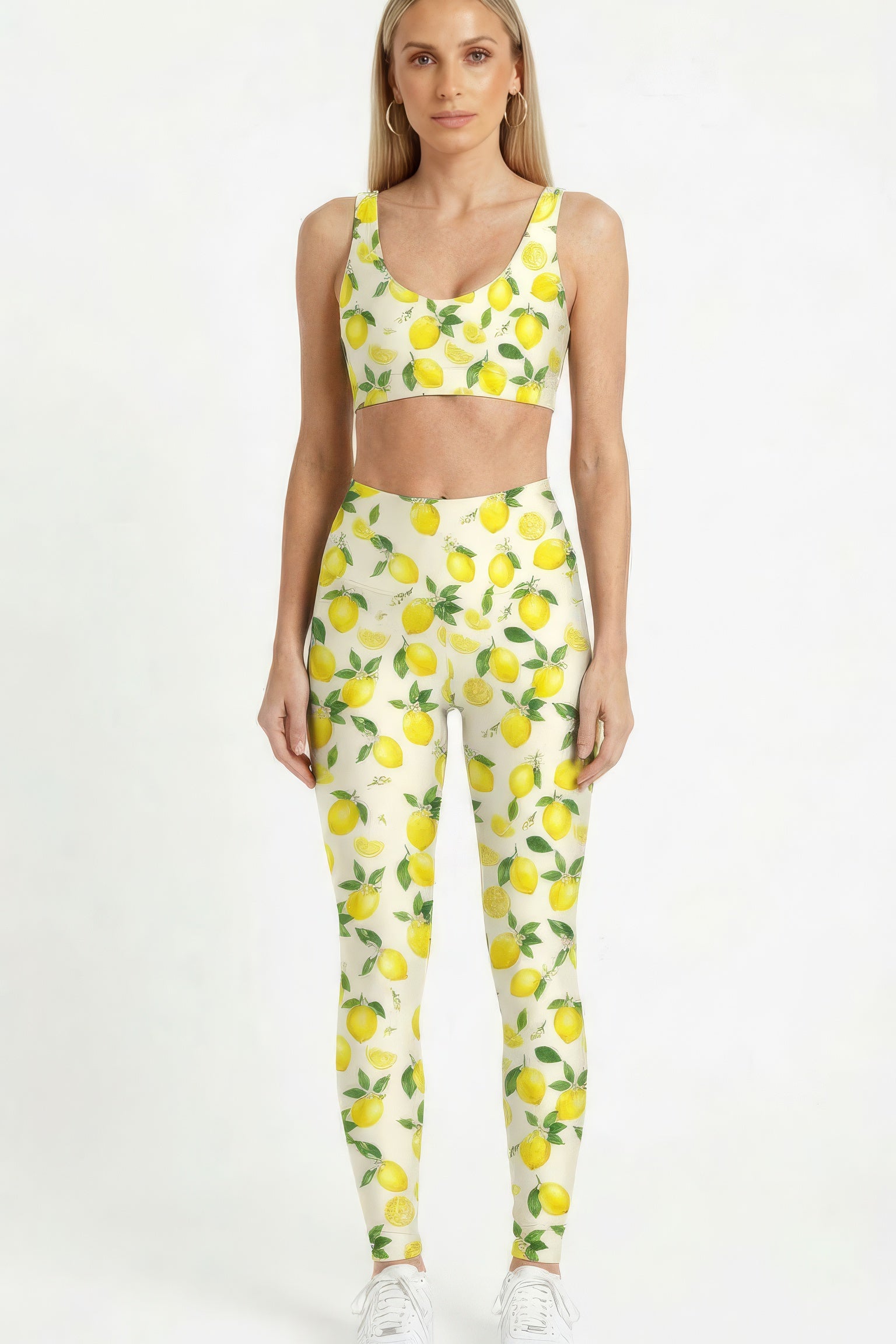 Lemon Blossom Leggings in Sky