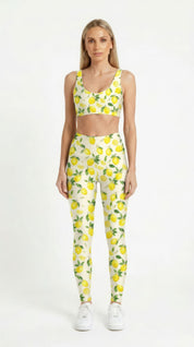 Lemon Blossom Leggings in Lemonade